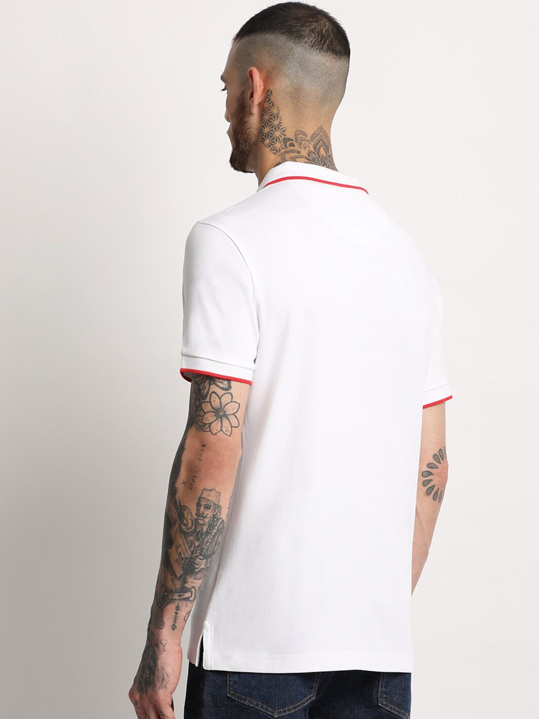 THE BEAR HOUSE Polo Collar Slim Fit Pure Cotton T-shirt