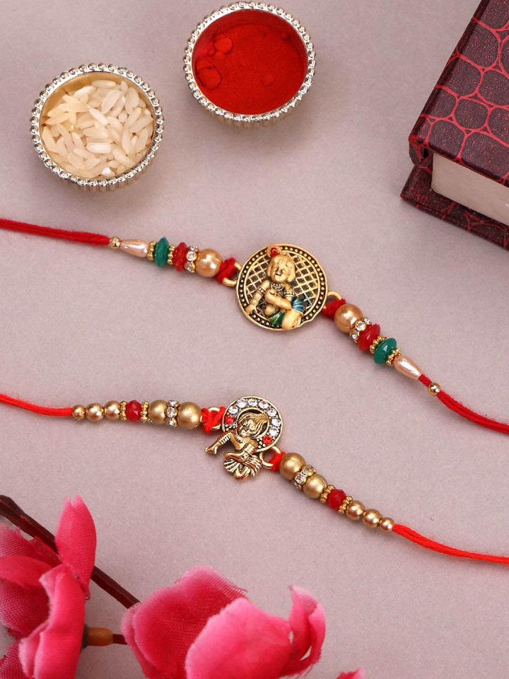 Set PANASH 4 Rakhis Benang Manik Bersalut Emas