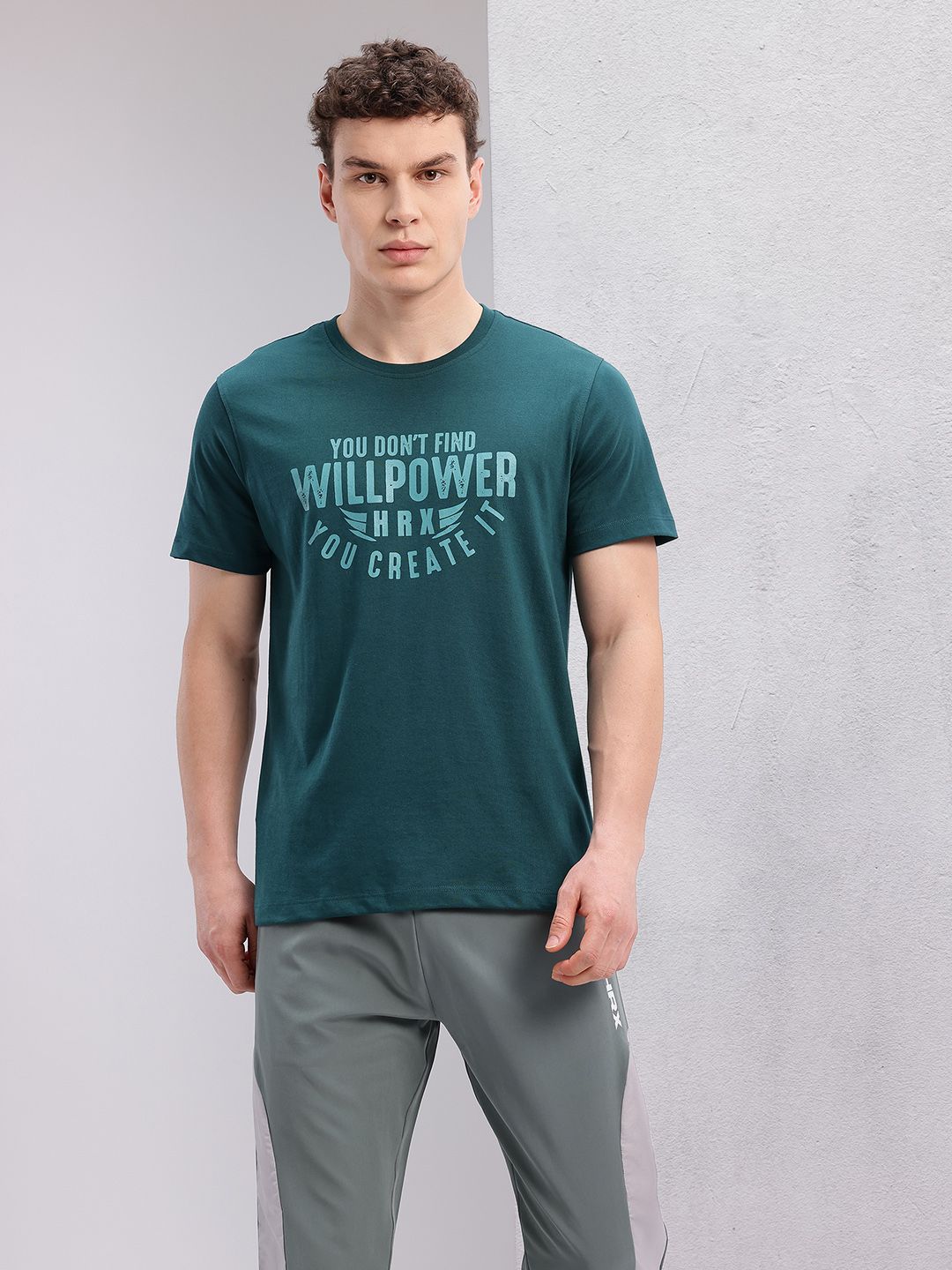 HRX by Hrithik Roshan Men Typography Printed Training T-shirt