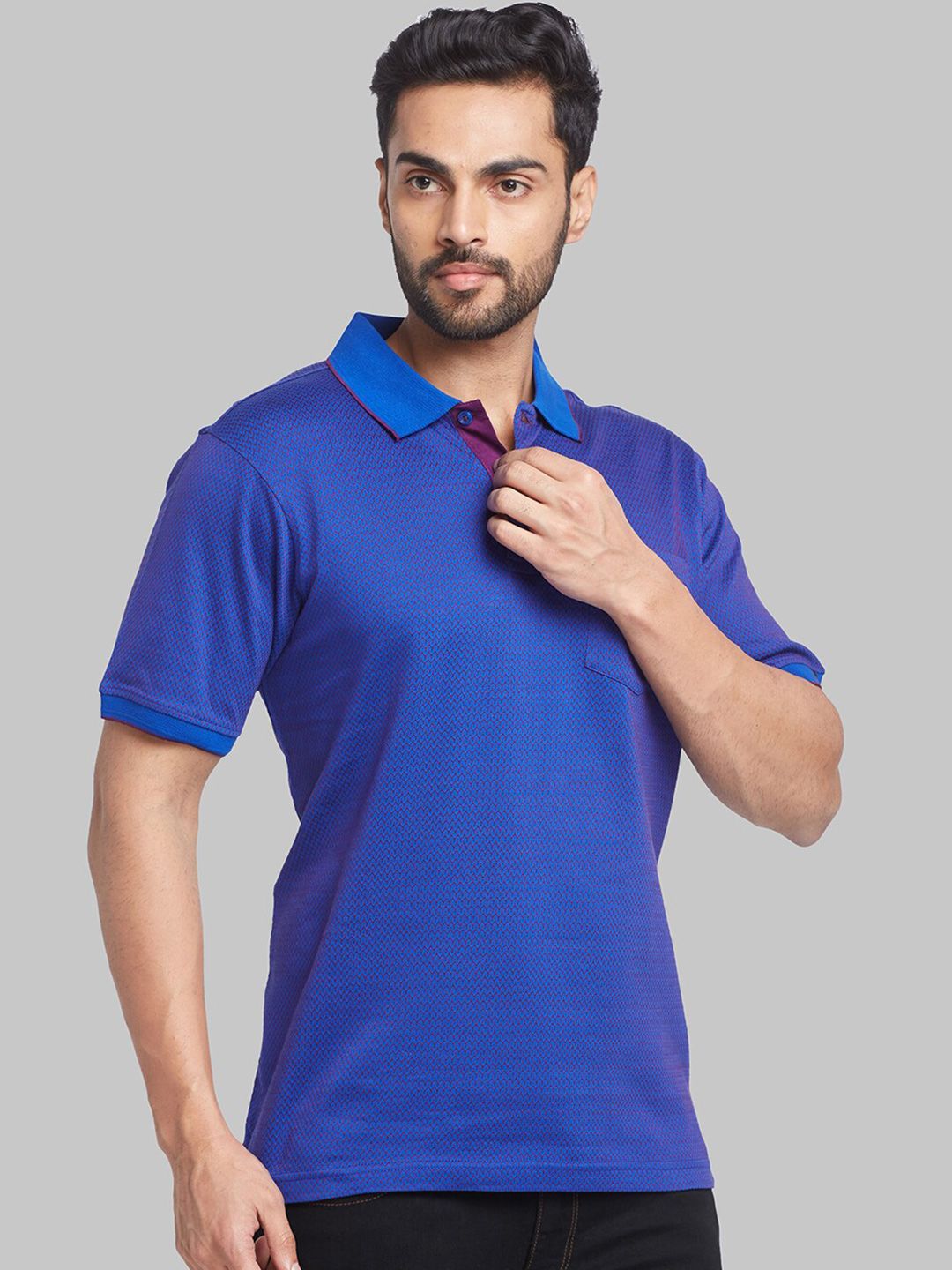Raymond Woven Design Pure Cotton Contemporary Fit Tshirt