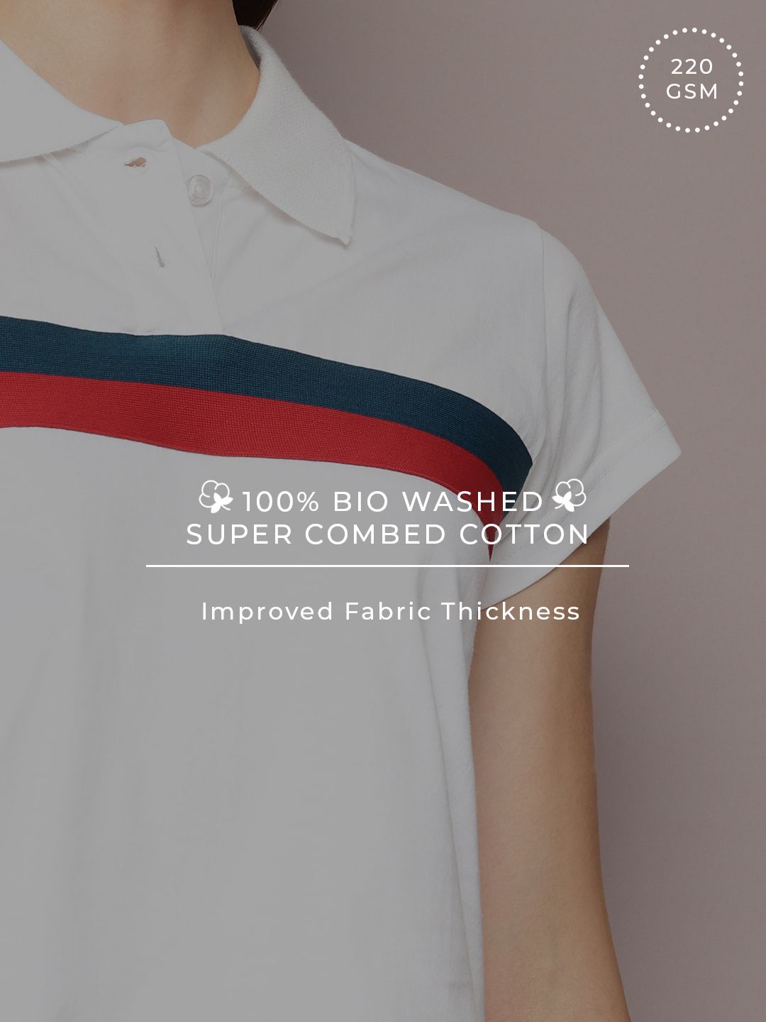 DILLINGER Women Regular Cropped Self Design Polo Tshirt