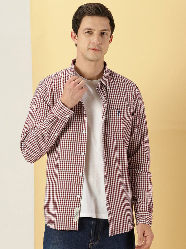 Thomas Scott Classic Slim Fit Gingham Checked Pure Cotton Casual Shirt