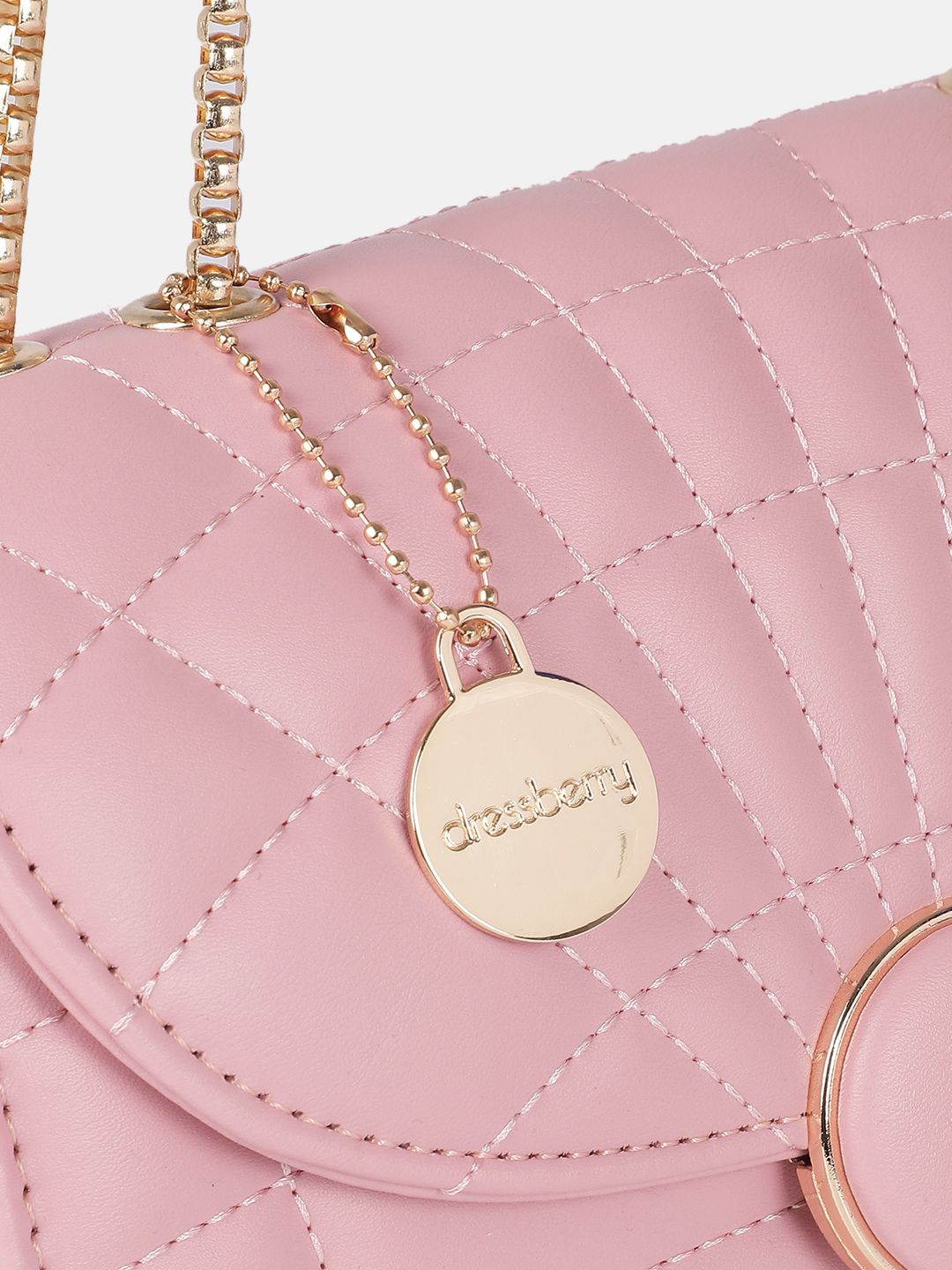 DressBerry Textured Structured Shoulder Bag With Quilted