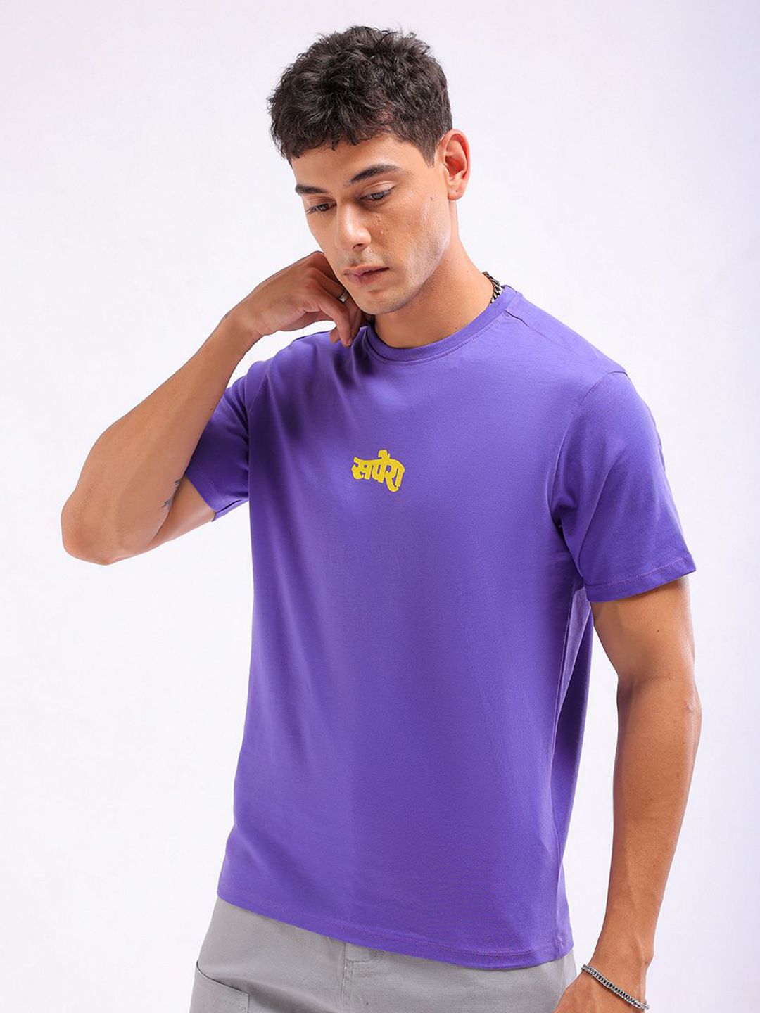 The Indian Garage Co Men Graphic Printed Round Neck Slim Fit T-shirt
