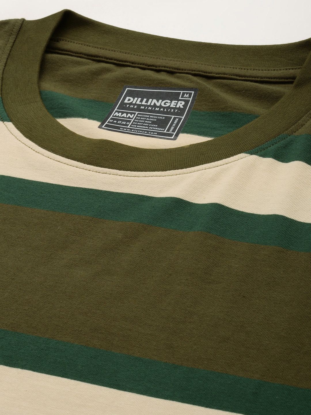 DILLINGER Men Striped Pure Cotton T-shirt