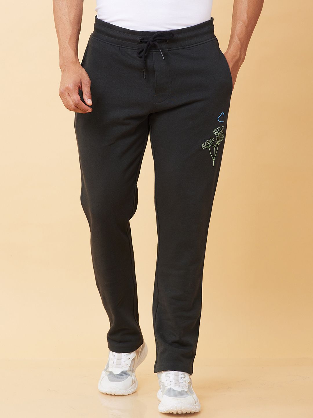 Being Human Men Mid Rise Placement Print Track Pants