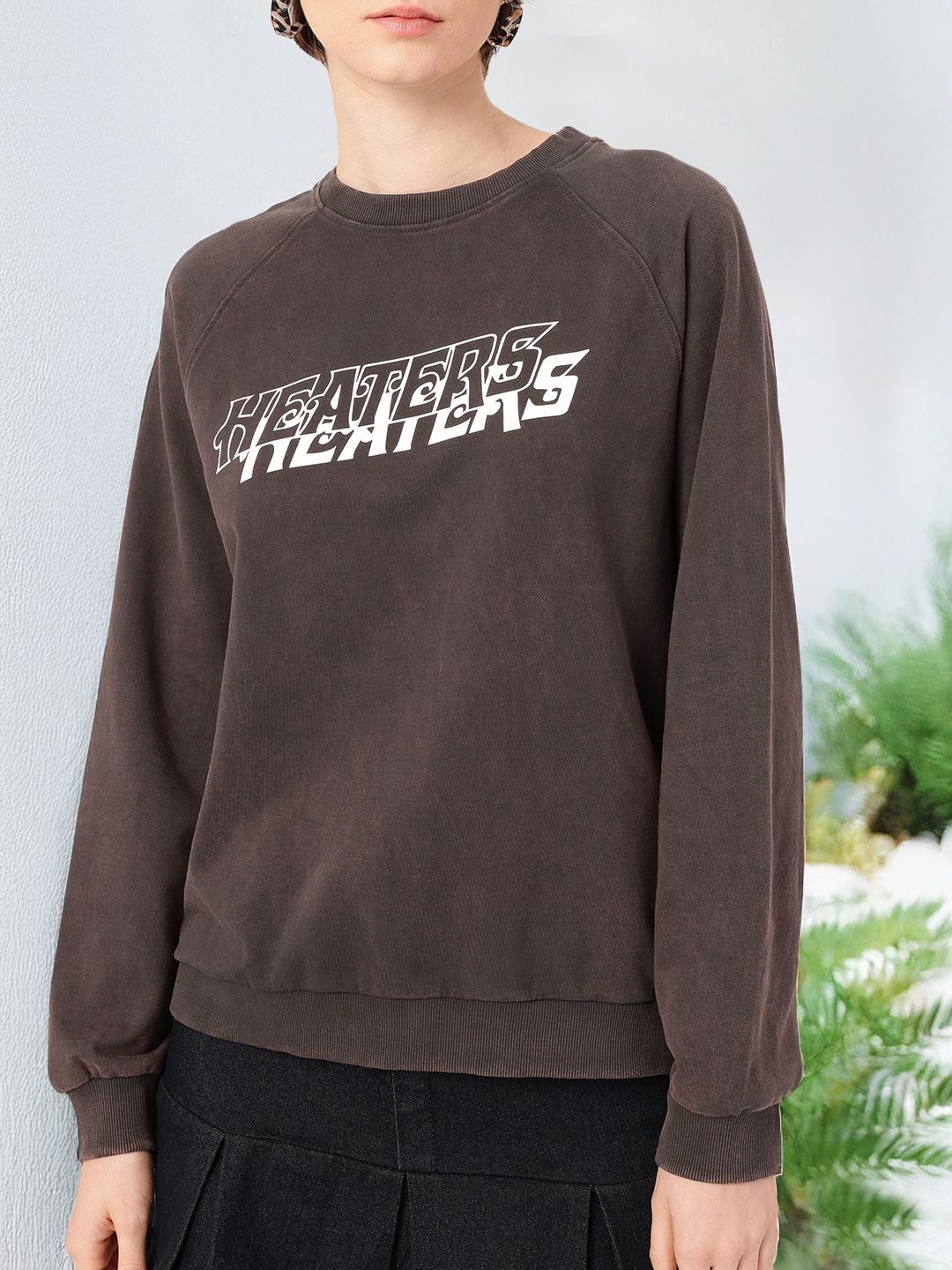 DressBerry Printed Cotton Terry Washed Sweatshirt