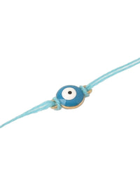 NVR Set of 3 Multicolor Evil Eye Men's Thread Rakhi with Roli Chawal Chandan & Mishri
