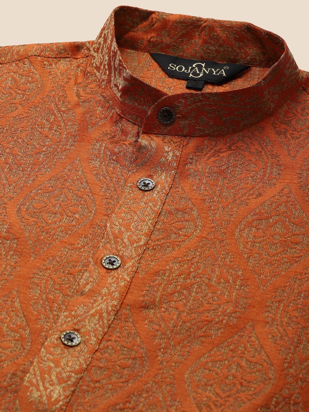 SOJANYA Ethnic Motifs Woven Design Regular Kurta With Churidar