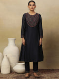 W Yoke Design Floral Thread Work A-Line Kurta