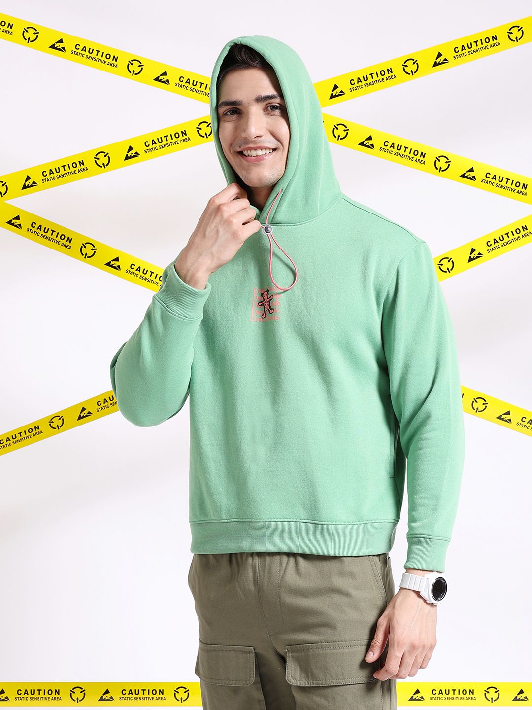 The Indian Garage Co Graphic Printed Hooded Pullover Sweatshirt