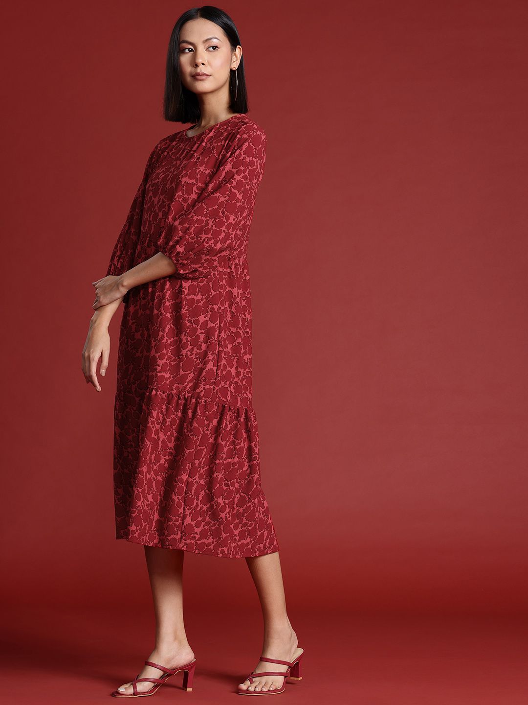 all about you Floral Print A-Line Midi Dress