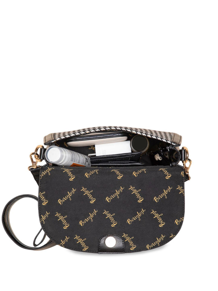 Berrylush Women Checked Structured Sling Bag