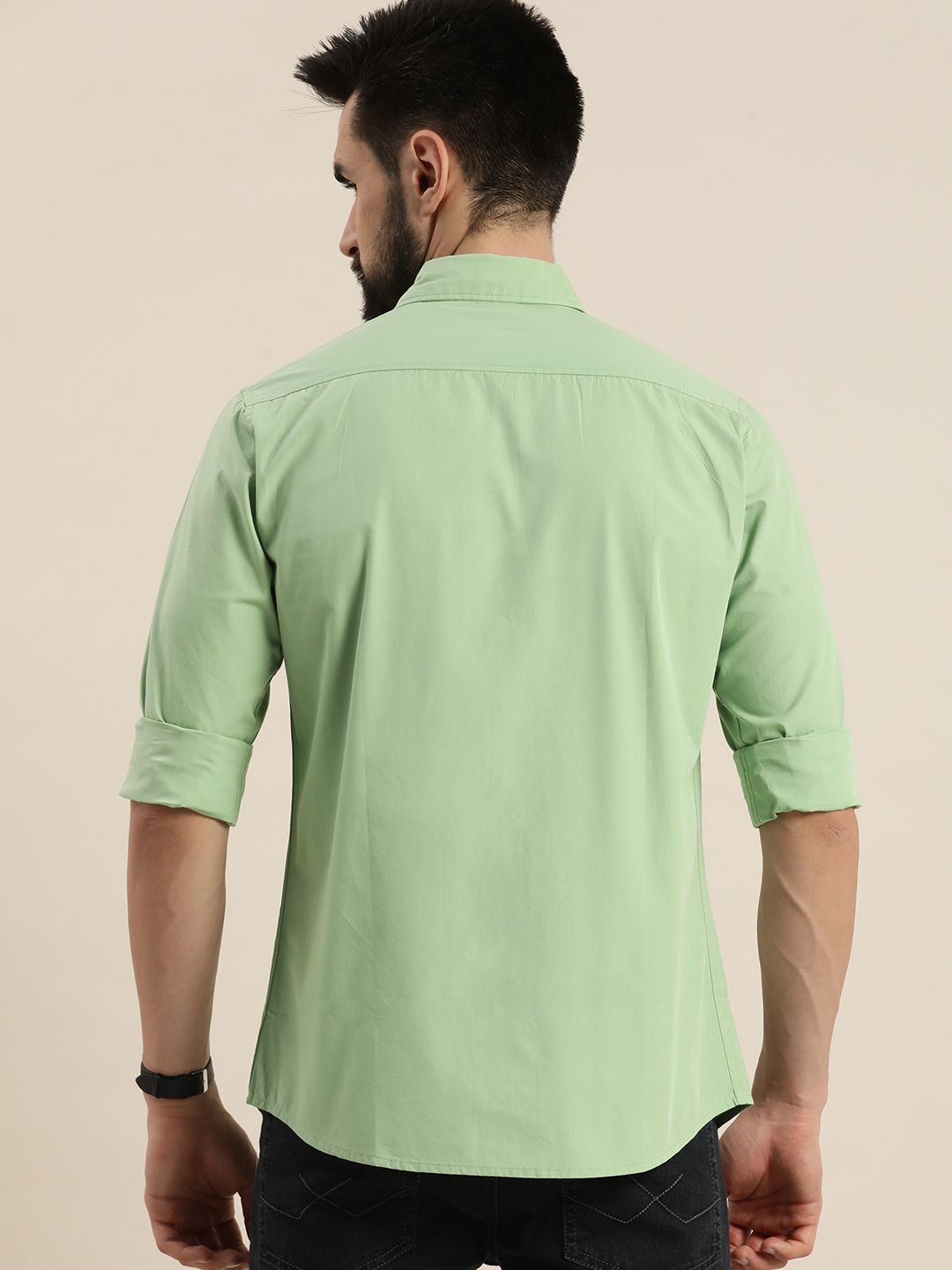 DILLINGER Men Green Cotton Casual Shirt