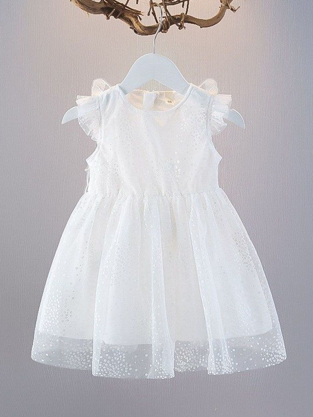 YK Girls Embellished Cotton Fit & Flare Dress