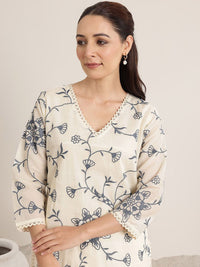 Libas Women Floral Embroidered Regular Kurta with Trousers & With Dupatta