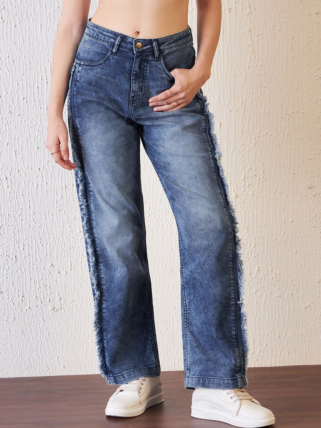 Antheaa Women Blue Comfort Relaxed Fit Clean Look Stretchable Jeans