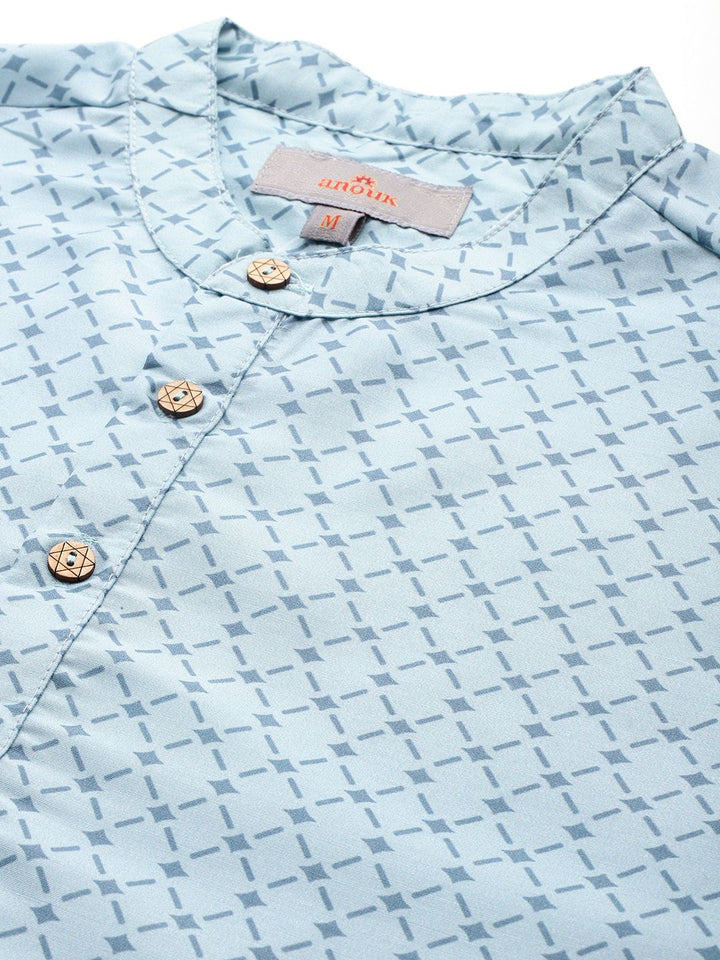 Anouk Men Printed Regular Kurta with Pyjamas And Nehru jacket