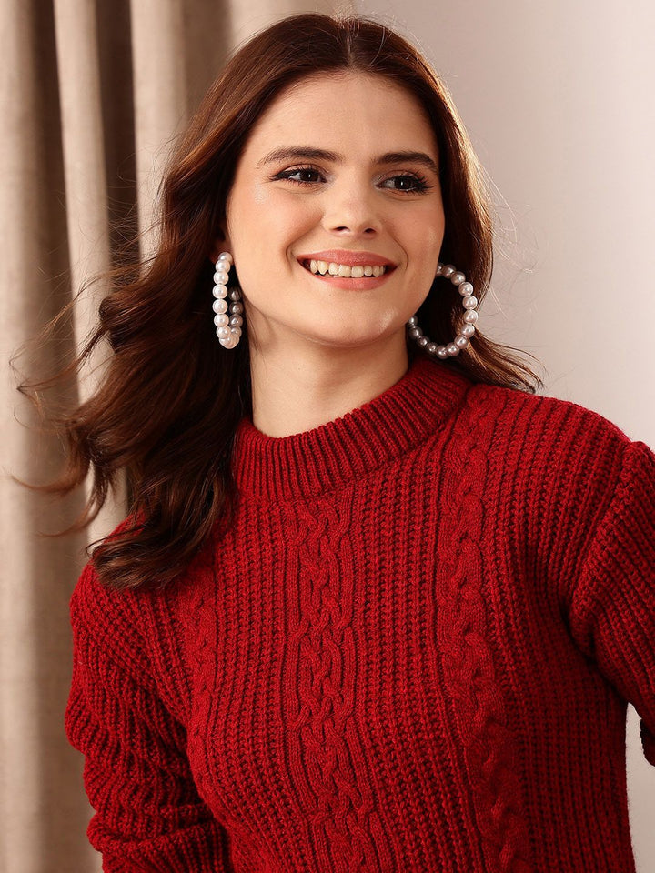 STREET 9 Cable Knit Acrylic Pullover