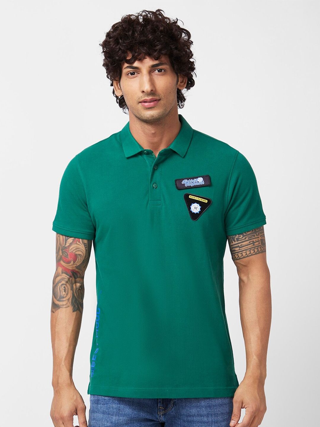 SPYKAR Polo Collar Slim Fit Cotton T-Shirt