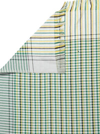 KLOTTHE Unisex Set Of 7 White & Green Checked 233 GSM Bath Towels