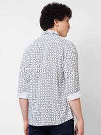 SPYKAR Geometric Printed Cotton Casual Shirt
