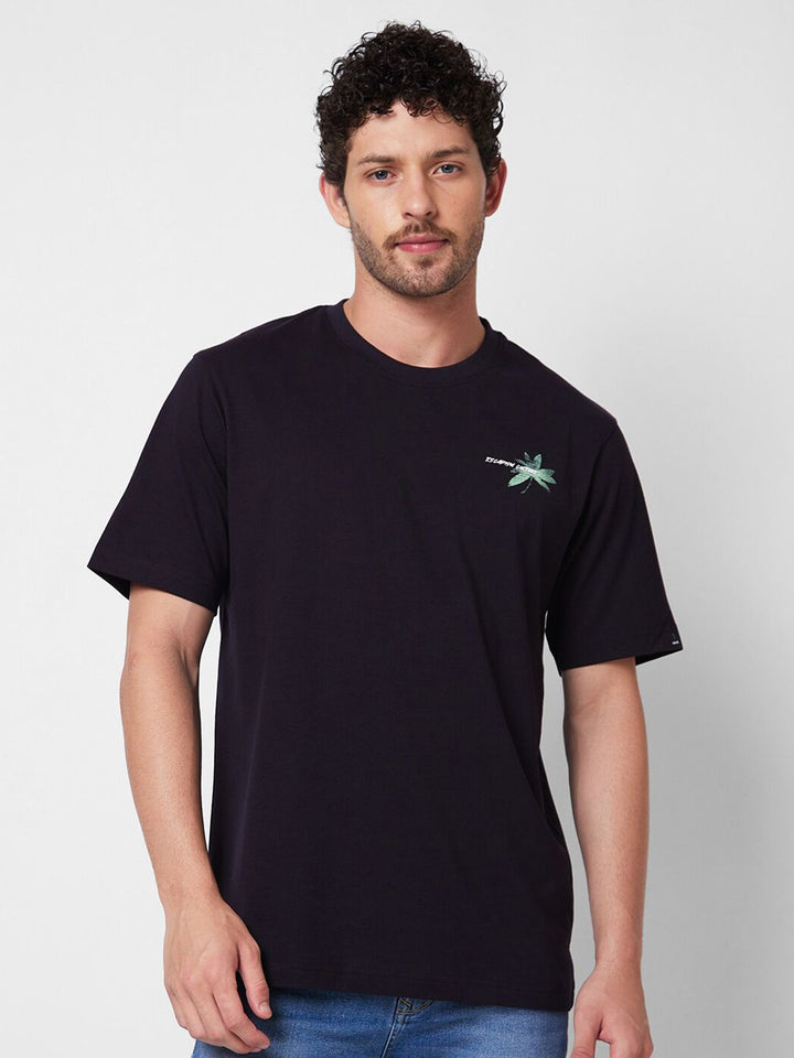 SPYKAR Round Neck Short Sleeves Abstract Printed Pure Cotton Slim Fit T-shirt