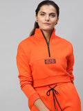 STREET 9 Women Orange Solid Sweatshirt