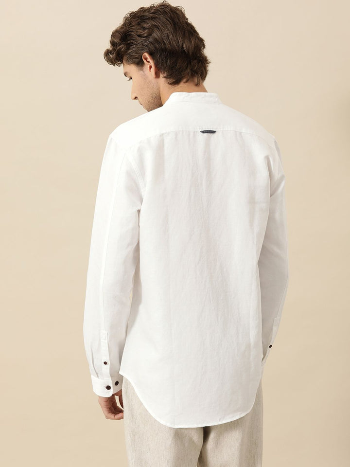 Mr Bowerbird Men White Tailored Fit Casual Shirt