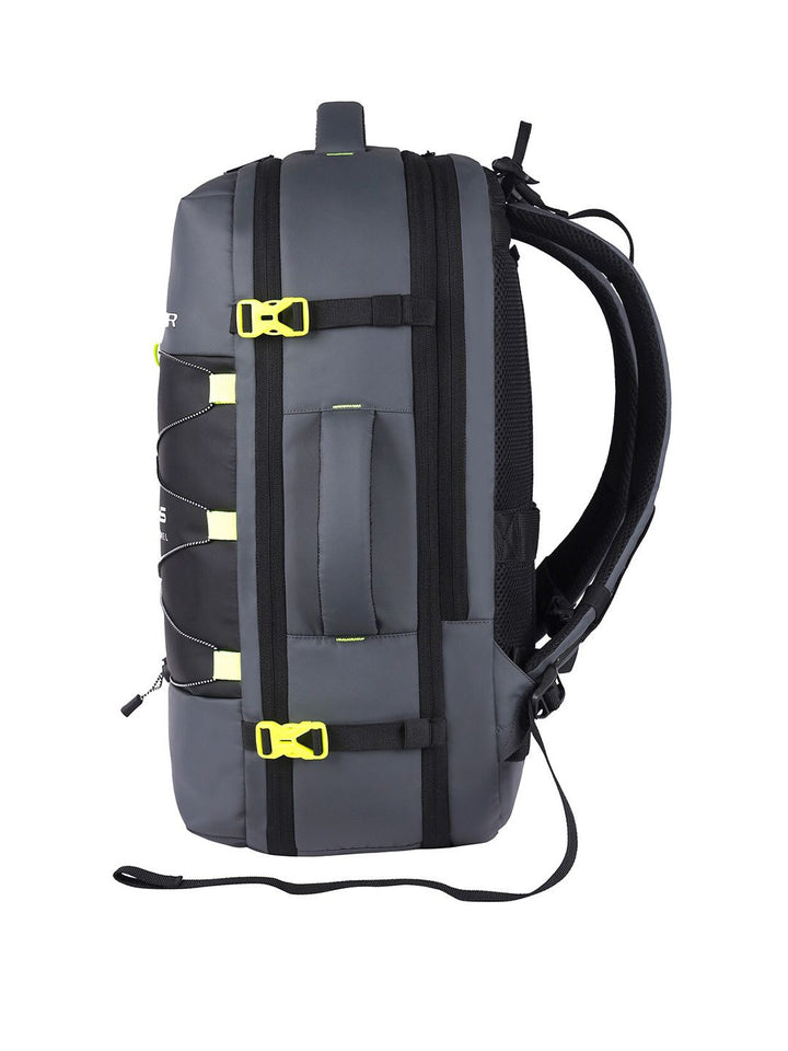 Gear Unisex Grey & Black Contrast Detail Backpack with Compression Straps