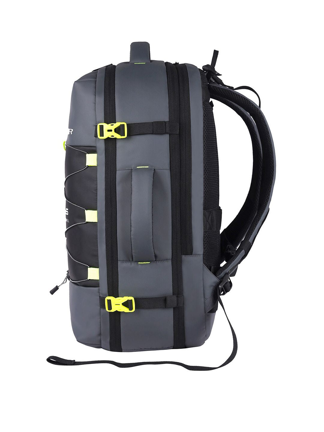 Gear Unisex Grey & Black Contrast Detail Backpack with Compression Straps