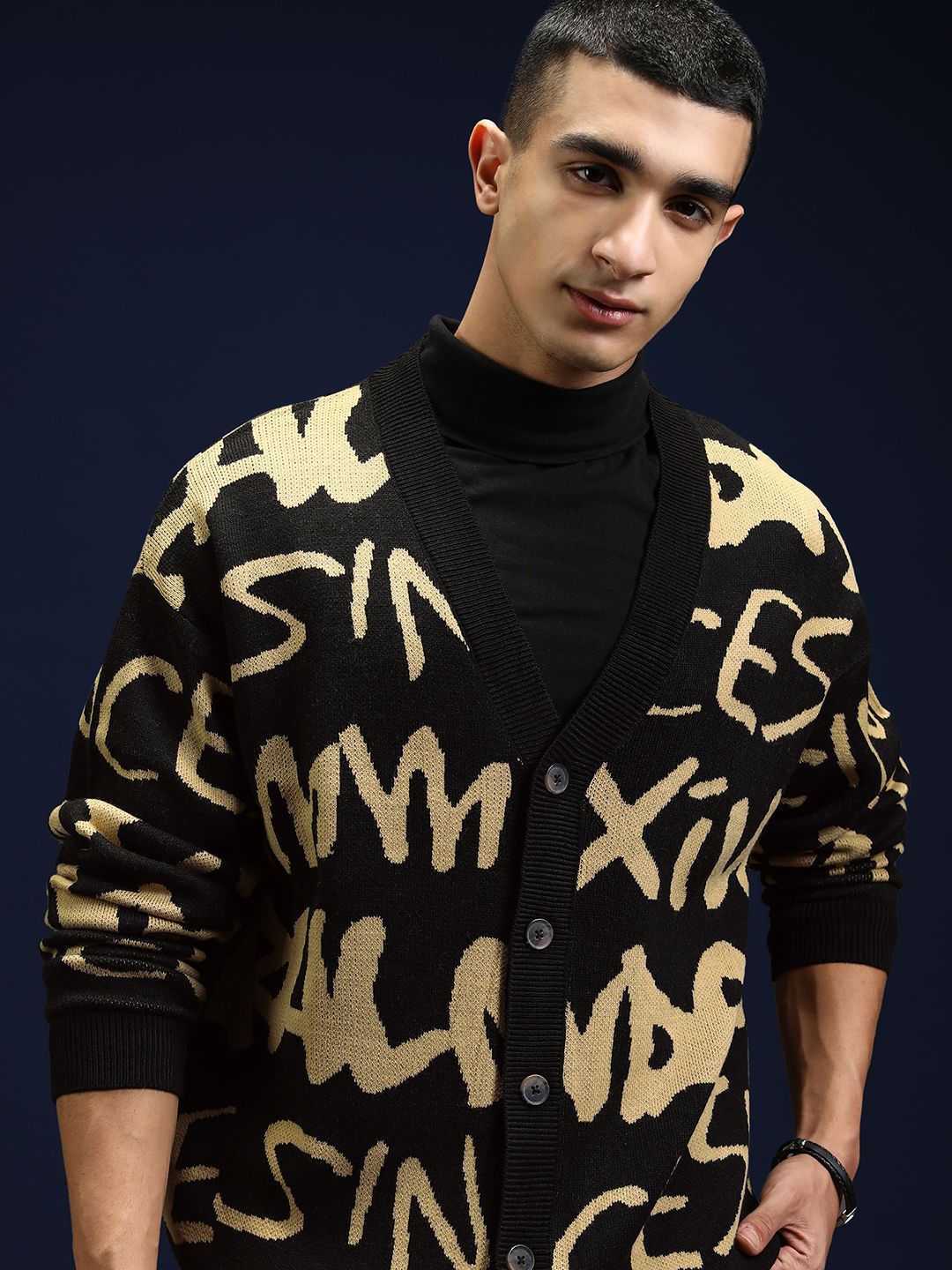 HIGHLANDER Men Typography Cardigan