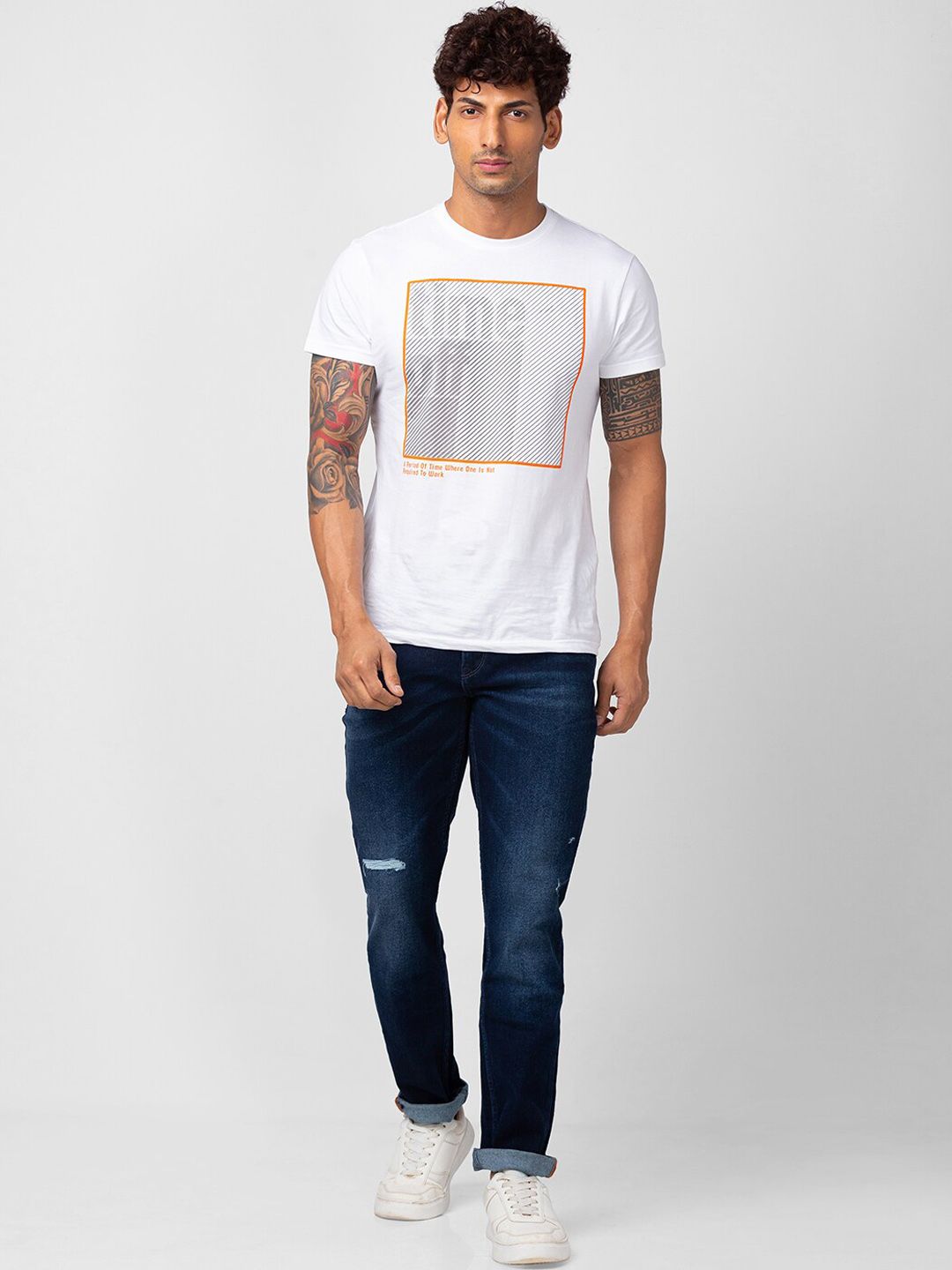 SPYKAR Men Low Distress Light Fade Cotton Jeans