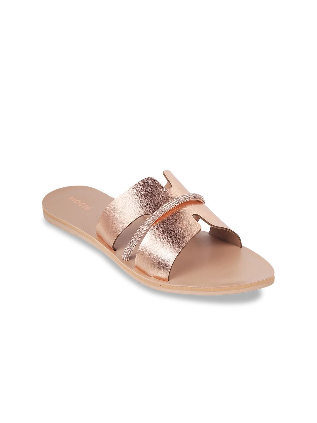 Mochi Textured Open Toe Flats