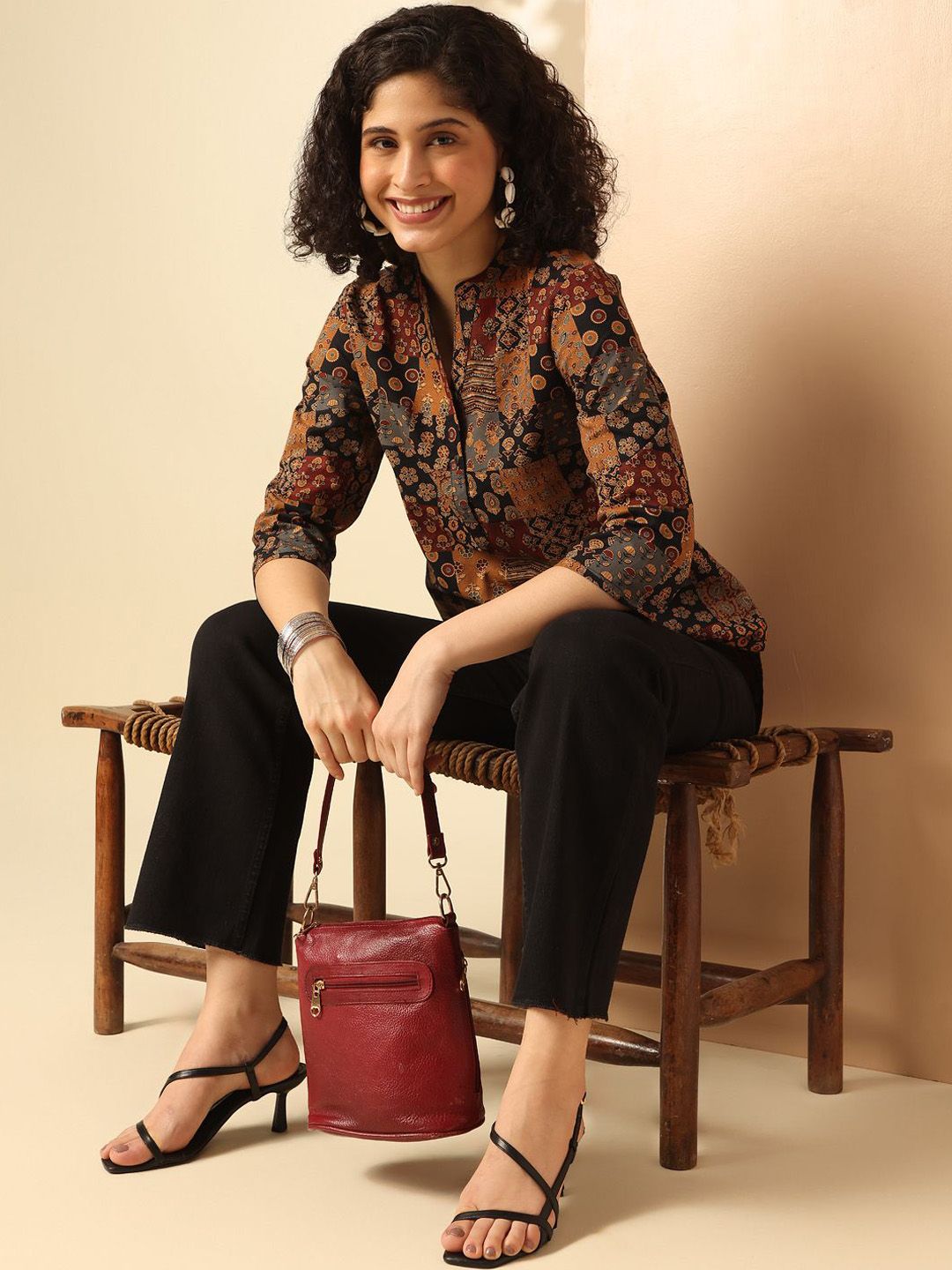 Anouk Ethnic Motifs Printed Straight Kurta