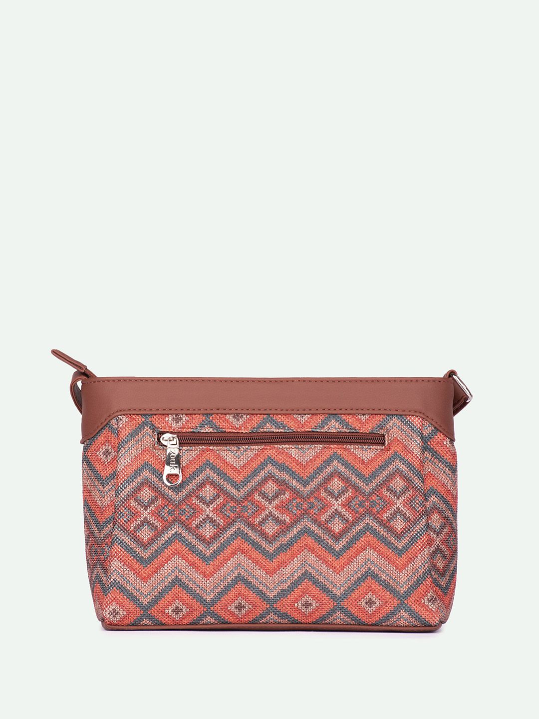 ZOUK Geometric Printed Structured Sling Bag