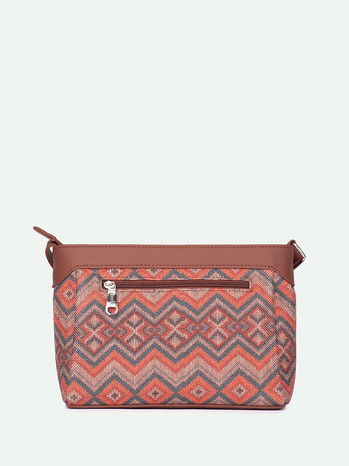 ZOUK Geometric Printed Structured Sling Bag