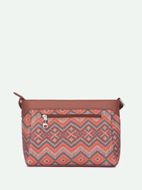 ZOUK Geometric Printed Structured Sling Bag