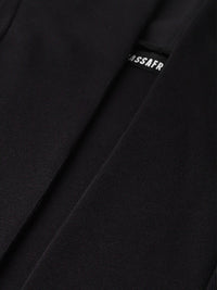 SASSAFRAS Women Black Ribbed Longline Open Front Shrug