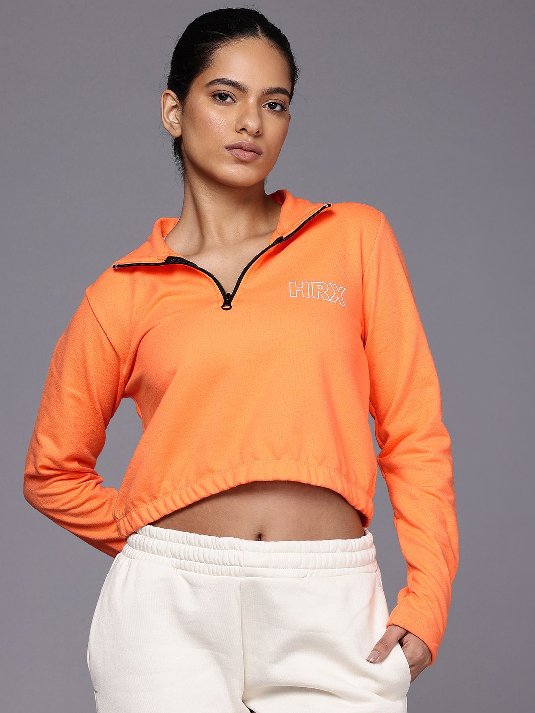 HRX by Hrithik Roshan NATURETHERAPY Outdoor Crop Sweatshirt