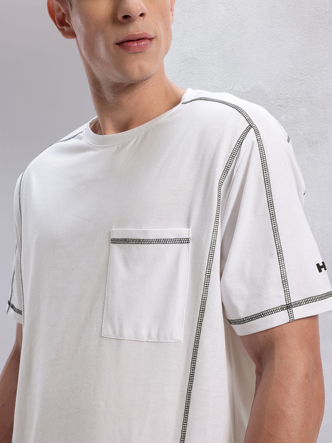 HRX by Hrithik Roshan Men Contrast Stitch T-shirt