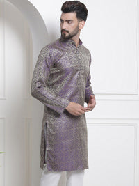 SOJANYA Ethnic Motifs Woven Design Mandarin Collar Jacquard Kurta