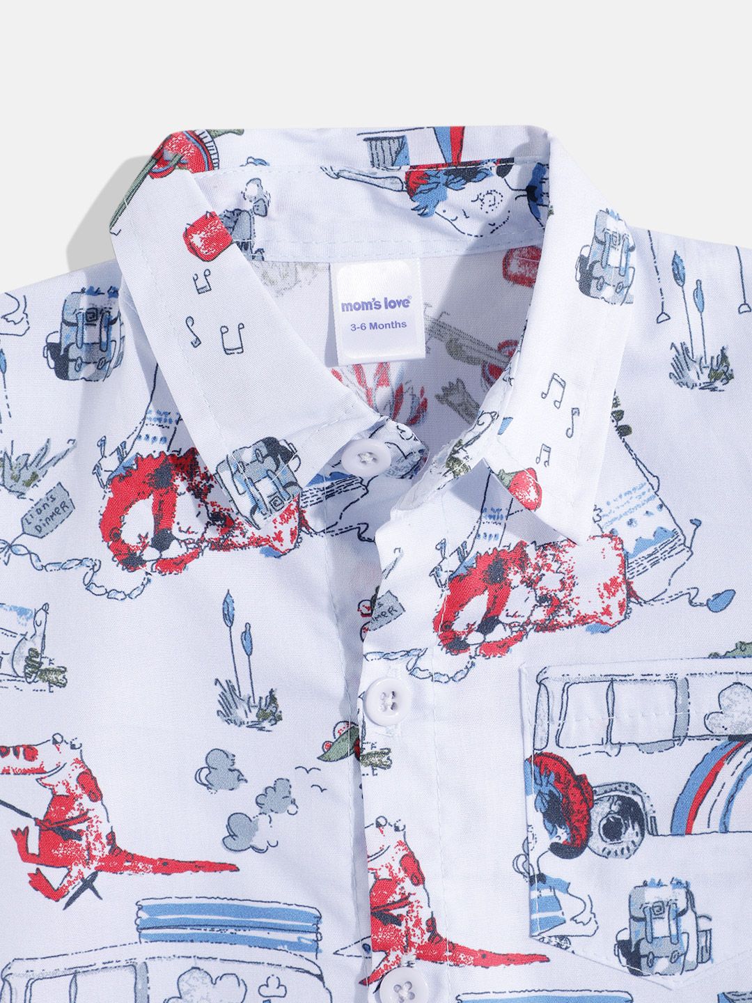Moms Love Infant Boys Conversational Print Pure Cotton Shirt