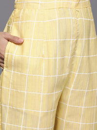 Indo Era Women Yellow Embroidered Thread Work Kurta with Trousers & Dupatta