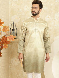 SOJANYA Sulam Geometrik Kapas Labuci Sutera Jacquard Kurta Lurus