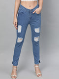 STREET 9 Women Blue Skinny Fit Mid-Rise Highly Distressed Stretchable Jeans