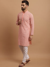 SOJANYA Ethnic Motifs Embroidered Pure Cotton Kurta With Pyjamas & Nehru Jacket