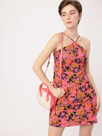 DressBerry Blushing Picasso Straps A-Line Mini Dress