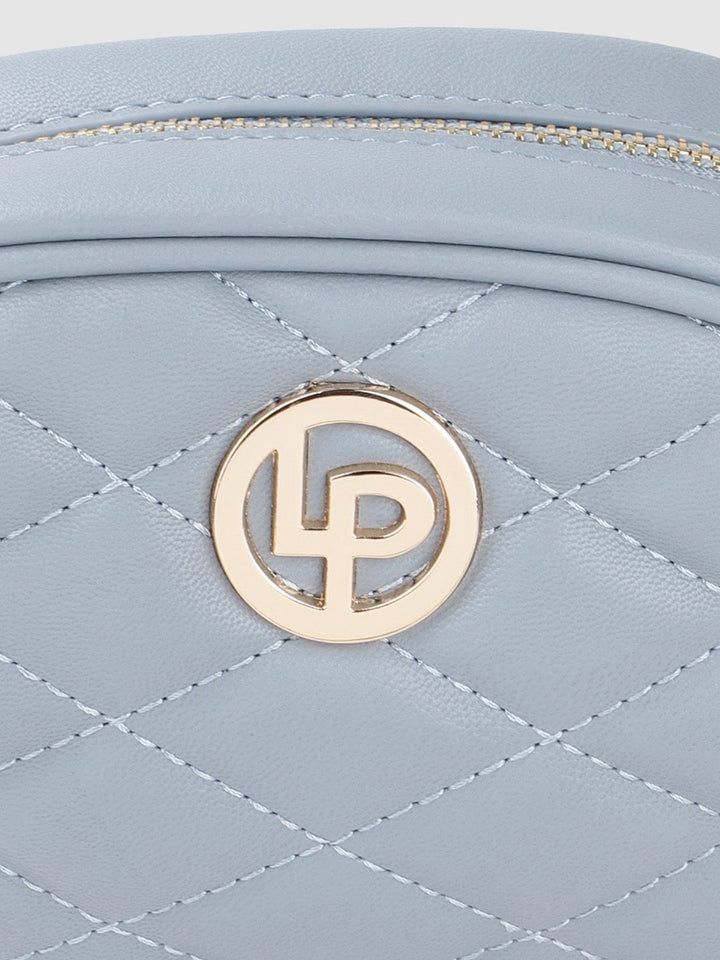 Lino Perros Women Blue Quilted Sling Bag Cum Fanny Pack