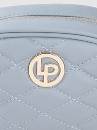 Lino Perros Women Blue Quilted Sling Bag Cum Fanny Pack